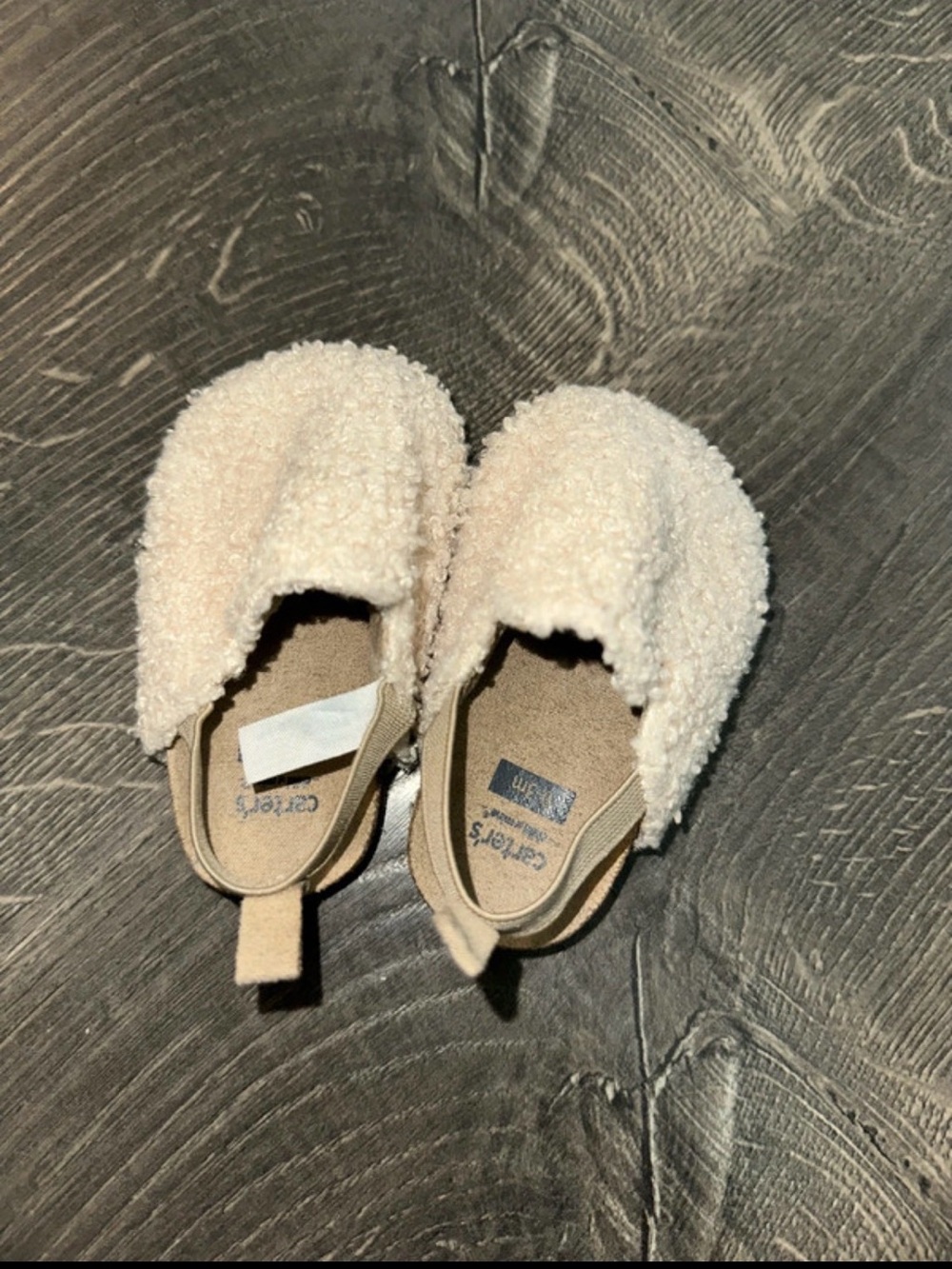 Carter's Cream Sherpa Slip-On Baby Shoes